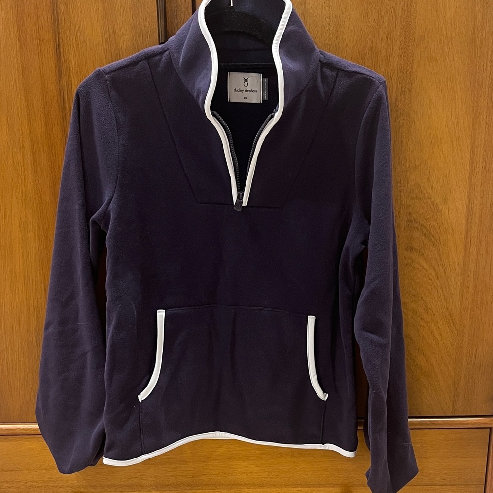 Dudley Stephens Navy Fleece with White Accents